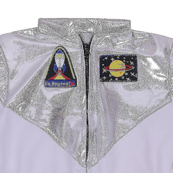 Børn Astronaut Kostume Rumdragt Adventure Luksus Jumpsuit Drenge Piger Halloween Cosplay Kostumer L(130-140CM)