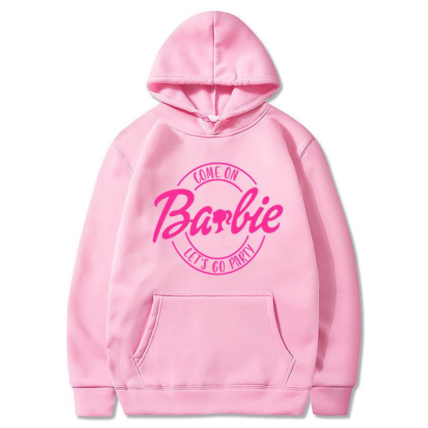 Barbie Movie Hettegenser Sweatshirt T-skjorte Pullover Par Hette Topp Pink M