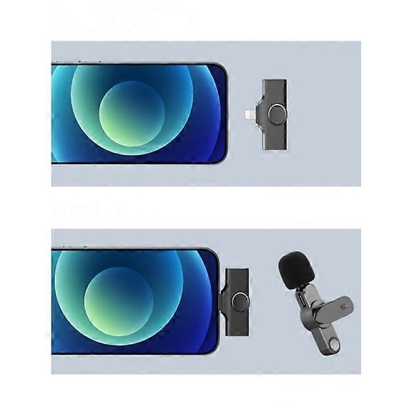 Trådløs Mikrofon til iPhone iPad, Mini Mikrofon, Trådløse Mikrofoner, Trådløs Lavalier Mikrofon, Klipsmikrofoner