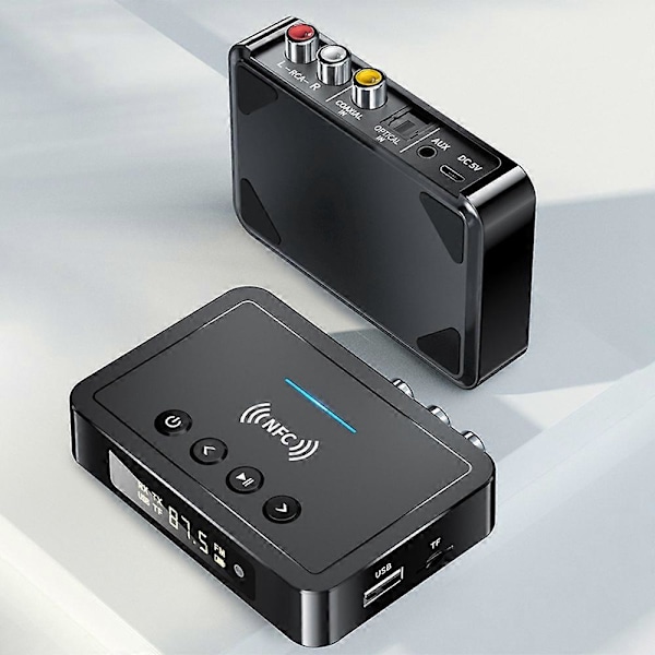 Bluetooth Receiver Transmitter 5.0 FM Håndfri Opkald Audio Stereo AUX 3.5mm Jack RCA Optisk Trådløs Bluetooth Adapter