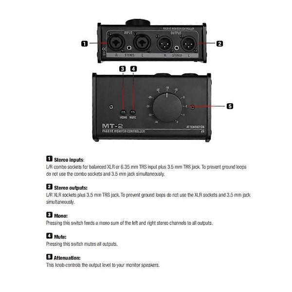 MT-2 Passiv Monitor Controller Audio