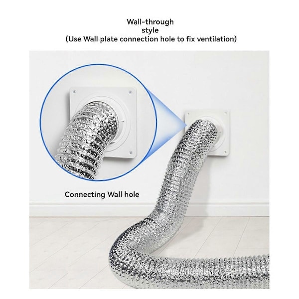 Torktumlare Ventilationsväggplatta med Slang (4 Tum 8 Fot), Twist Lock Torktumlare Ventilationsanslutningskit, 4 Tum Torktumlare Kanal