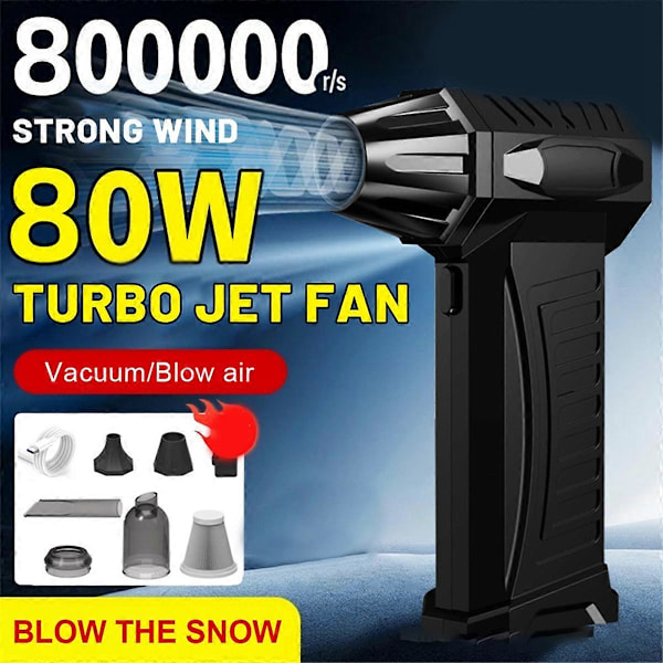 Supervåldsam Blåsare 800000RPM Borstlös Turbo Jet Blåsare Torr