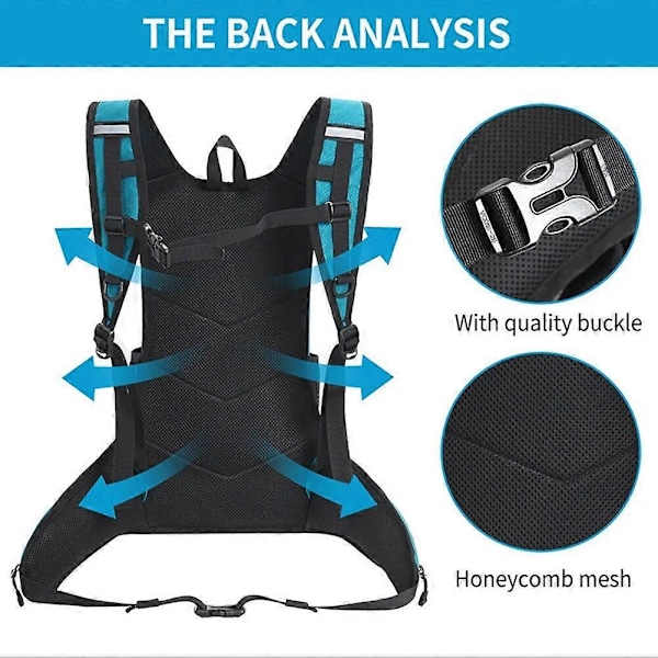 Vanntett Polyester Klatresekk Slitesterk Dame Herre Trekking Ryggsekk Lagdelt Sports Oppbevaringsveske for Trening Fitness