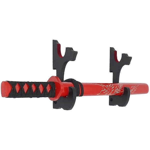 2/set Svärdkrok Väggfäste Samurai Svärd Hängare Displayhållare För Katana Wakizashi Genji 2-vånings V
