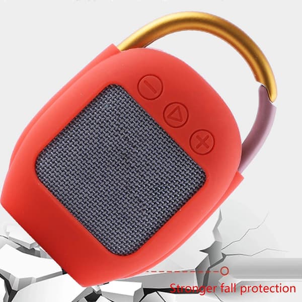 Mjuka silikonfodral Tåliga för Clip 4 Bluetooth-kompatibel högtalare Bärväskor Tvättbara högtalarförvaringsväskor Röd