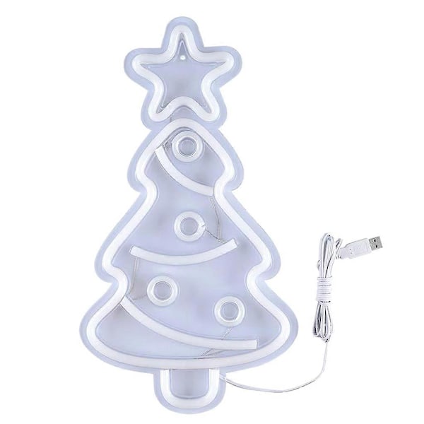 Julgran Neonljus LED Skylt USB-driven Lampa Belysning Fest Väggdekor