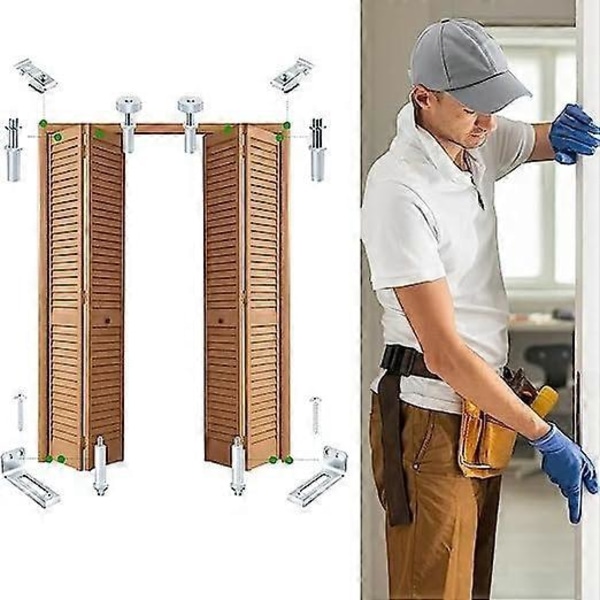 Skydende Bi-Fold Dør Hardware Kit Skydedørs Reparationssæt på 24\" Bredde Skinne Inkluderer Top- og Bundbeslag