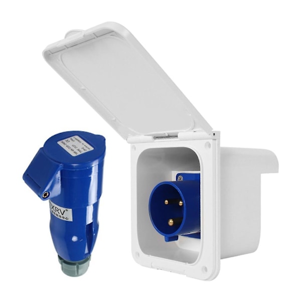 RV Generator Strömadapter 16amp 3-stift 220v-250v Infälld Anslutningskontakt