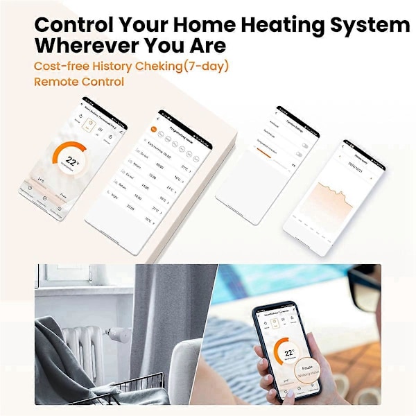 Smart Radiator Termostat, Programmerbar Temperaturreguleringsventil