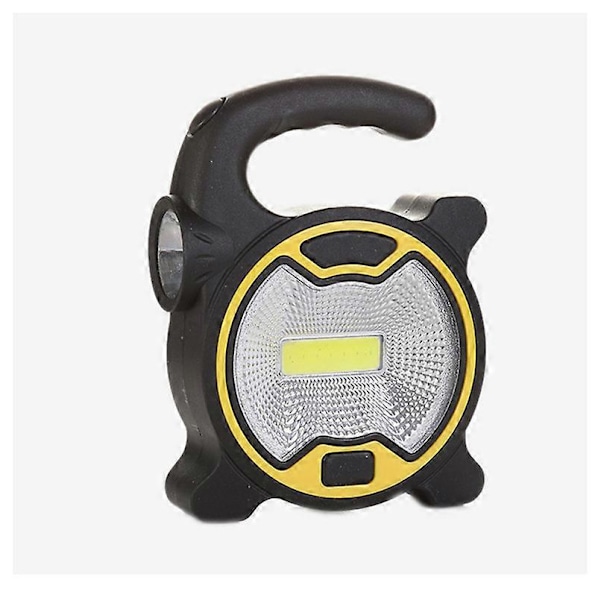 Campinglampe, Multifunktionel Campinglampe med Lommelygtefunktion Led Campinglampe Cob Arbejdslampe Bærbar Batteritype, Gul QYRoadWolf