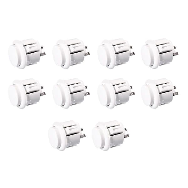 10 stk. Arcadeknapper 24 mm Responsive Arcadeknapper Hvit