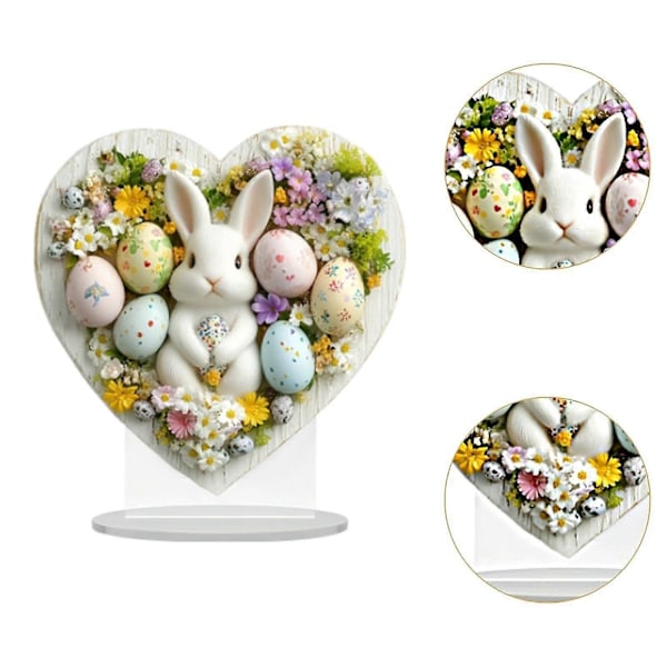 Påsk 2D Platt Akryl Ornament Modern Figurin för Visning av Högtidsgåvor