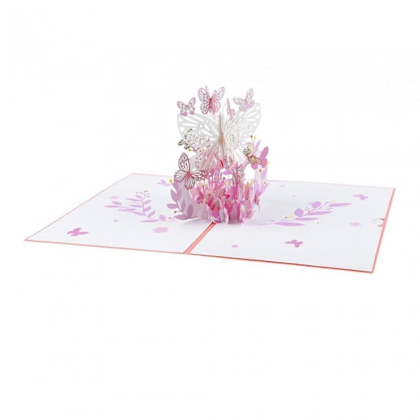 Sommerfugl Blomst Popup Kort, 3D Lykønskningskort, Unik Gave til Damer Piger, Jubilæum Fødselsdag