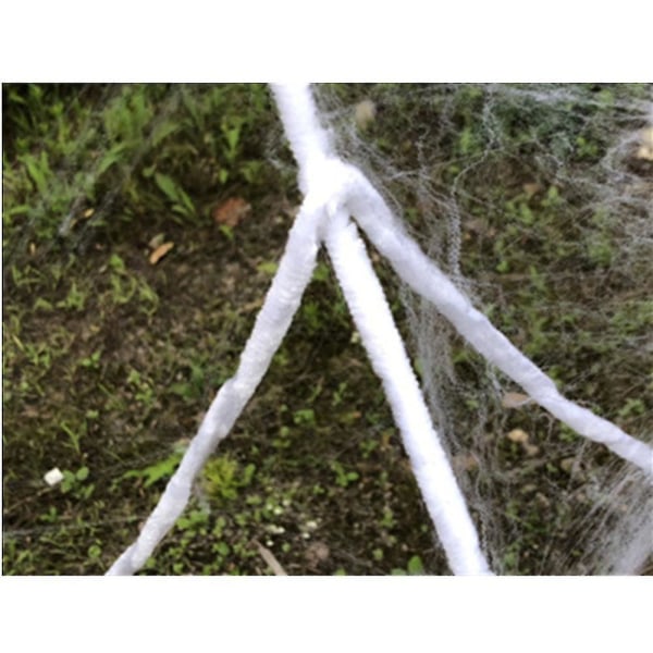 Simulering Spider Web Triangulering Halloween Udendørs dekoration Rekvisitter Stort Tricky Legetøj Temafest white 150CM