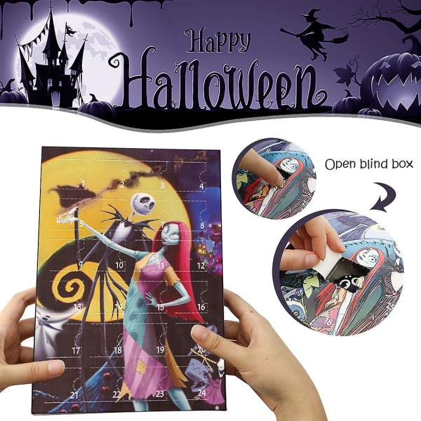 Adventskalender 2023 Hot Selling 24 Gothic Horror Atmosphere Calendar Blind Box Halloween Advent Countdown Kalender Blind Box style 10