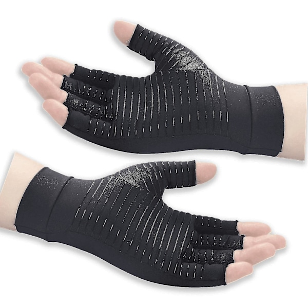 Kupfer Arthritis Kompressionshandsker til Kvinder og Mænd, Smertelindring ved Reumatoid Arthritis, Muskelspændingslindring ved Karpaltunnelsyndrom