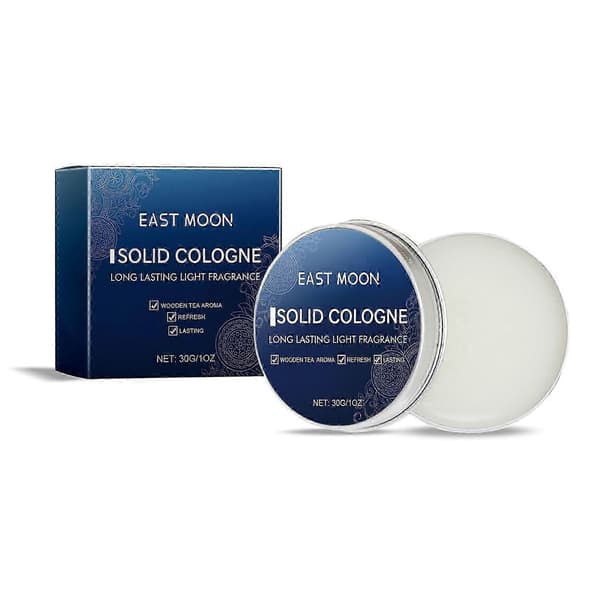 Herrarnas Solid Cologne Balm - Långvarig Fräsch Doft med Te, Sandelträ & Amber