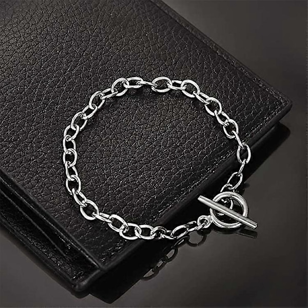 Armbåndkjede Rustfritt Stål Lenkearmbånd Kobling Smykker Armbånd for Kvinner
