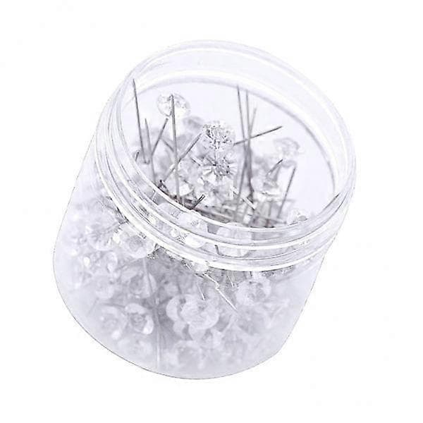 5x100x Diamanthode Syknål Blomsterhandler Nåler Knapphull Bryllup Håndverk 8×52mm