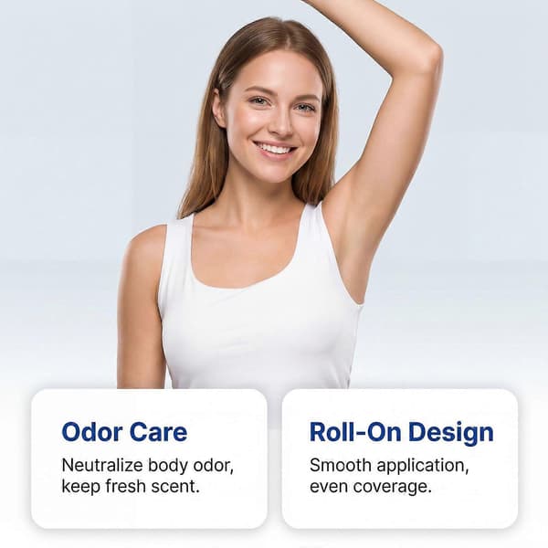Roll-On Deodorant, 72 timmars luktskydd för armhålorna, fräsch och ren doft 1PCS