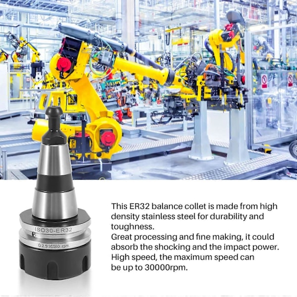 Balance Chuck ISO30 ER32 50L Balance Collet Drejebænk Chuck G2.5 30000RPM CNC Værktøjsholder Rustfrit Stål