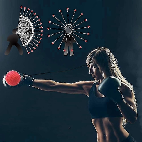 Bokse Refleks Træningsbolde, Speed Fitnessbold med Justerbart Hovedbånd