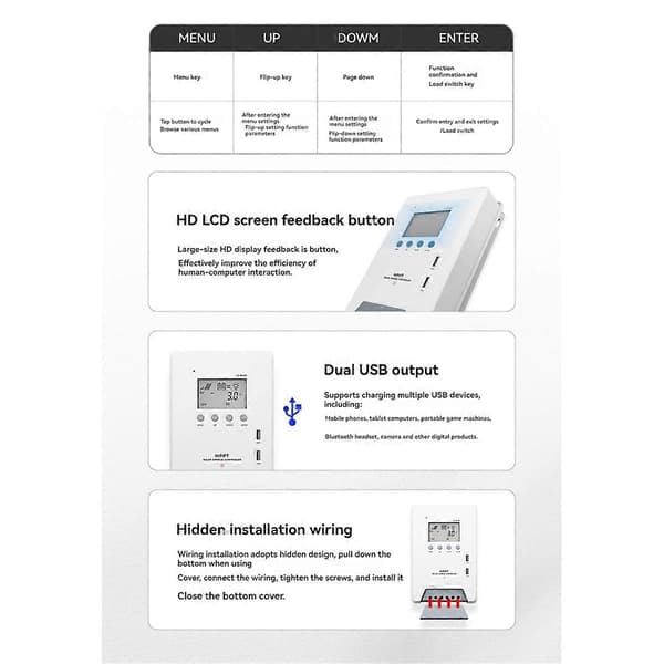 MPPT Solar Charge Controller 30A 12V/24V Dual USB Solar Controller med LCD Display til Solenergi
