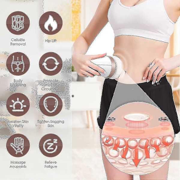 Cellulite Massager Kroppsskulpteringsmaskin Elektrisk Handhållen Kroppsmassager För Mage Midja Rumpa Armar