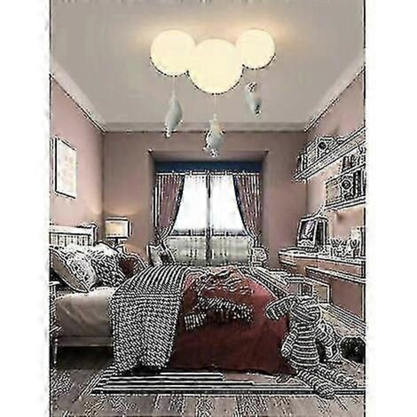 Taklampa för Barn Vit Akryl Lampskärm, Kreativ Isbjörn Taklampa Modern Tecknad Dekor Lampa Armatur Inomhusbelysning för Pojke Flicka Sovrum