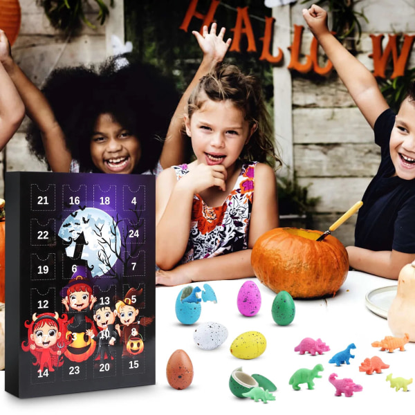Halloween-dukke-adventskalender indeholder 24 gaver, Halloween-gyserfigurer adventskalender, Halloween-nedtællingskalender