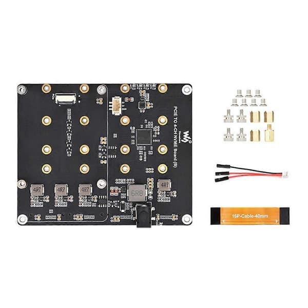 Waveshare PCle til 4-kanals M.2 Adapterkort for Raspberry Pi 5