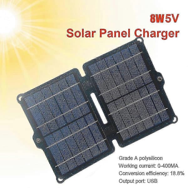 8w 5v Etfe Solpanel Foldbar Oplader Udendørs Bærbar Dobbelt Usb Ipx6 Vandtæt Solcelle Foldbar Taske