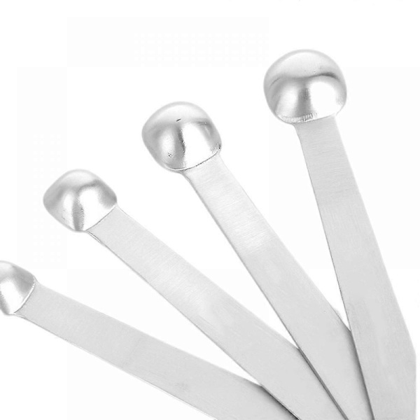 SSRGV Måleske Sæt, 1/3 tsk, 1/4 tsk, 3/16 tsk, 1/8 tsk, 1/16 tsk, Mini Måleske til Bagning, Spiseske til Tørre eller Flydende Ingredienser
