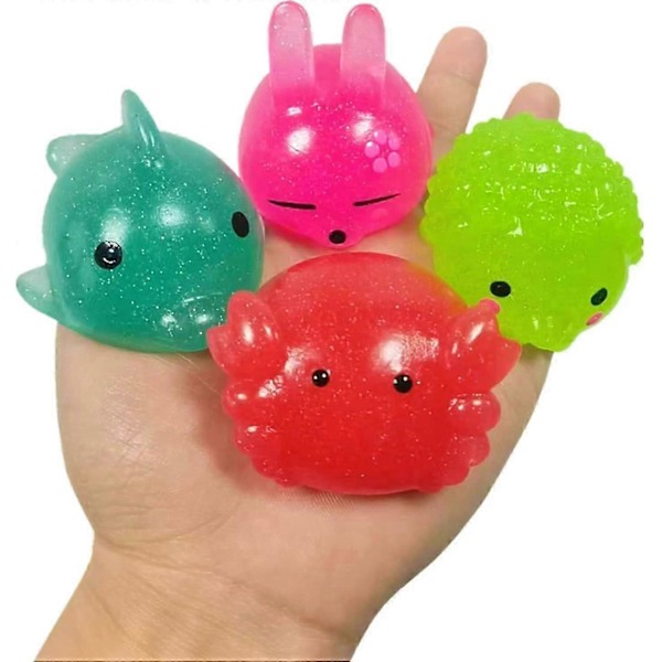 8 Stk. Jumbo Glitter Mochi Squishy Legetøj Squishy Dyr Stresslindring Børn Festartikler