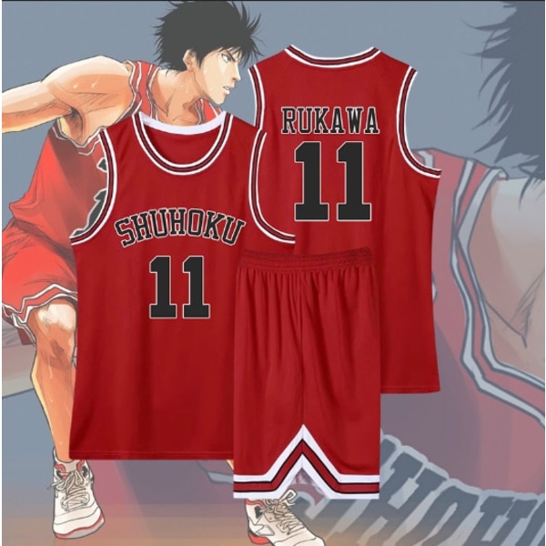 Anime Sakuragi Hanamichi Cosplay Slam Dunk Jersey Shohoku School Basketball Team Uniform Sportswear Kaede Rukawa Cosplay Costume Kaede Rukawa 3XS