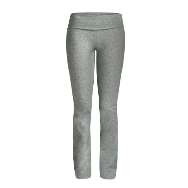 Tflycq Womens Stretch Yoga Leggings Fitness Løpe Gym Full Lengde Sports Active Pants Gray XXL