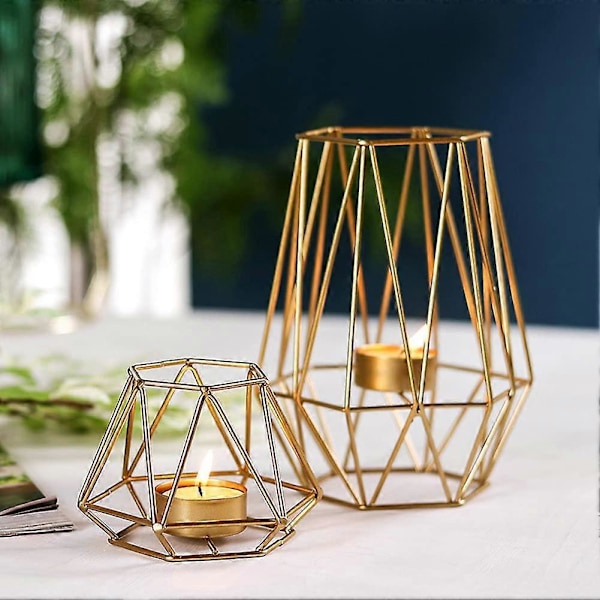 Tealighthållare Tealight Ljushållare Geometrisk Ljushållare Geometrisk Tealight Ljushållare (Small, Golden)
