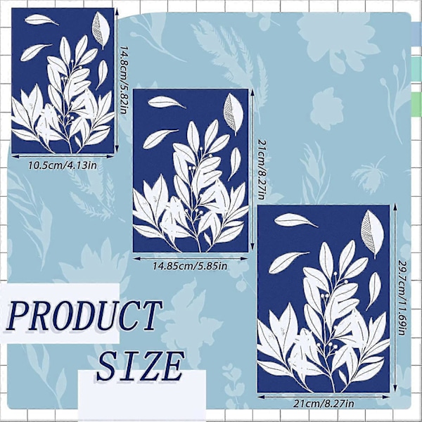 50 Arkkia Cyanotype-Paperia A4 A5 A6 Aurinkopiirustuspaperia Herkkyyspainatuspaperia Aikuisten