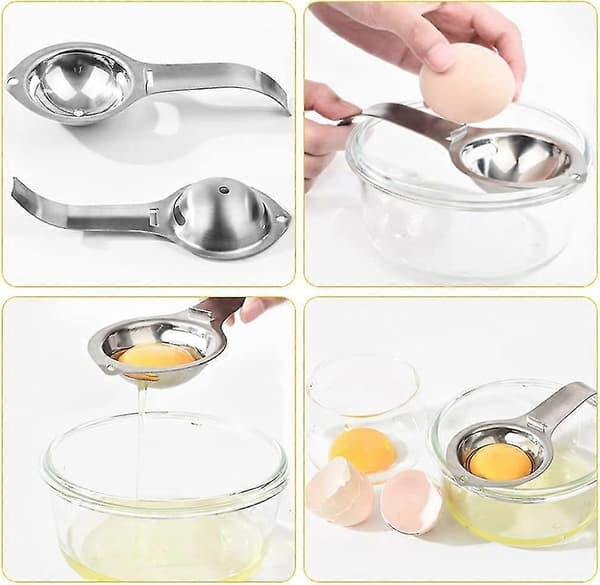 Eggseparator i rustfritt stål kjøkkenredskap eggeplomme hvite separator