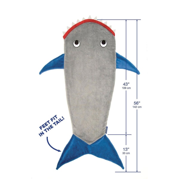 Hain makuupussi Merenneito Shark Tail -peitto Kaksipuolinen pehmeä ja mukava fleece-makuupussi vuodesohvalla syntymäpäivälahjaksi, pitkä 140 cm