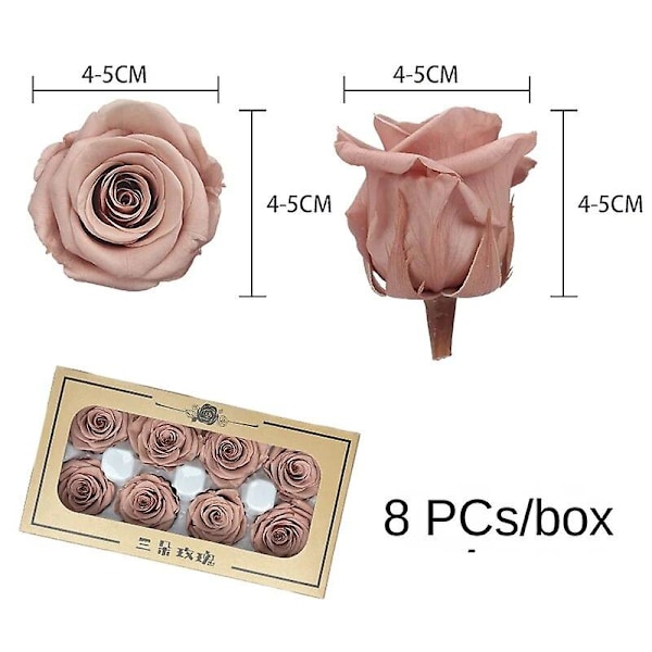 Julepynt Jul Konserverede Friske Blomster Rose Blomsterbæger B Kvalitet 4-5cm8 Ægte Blomster Opbevar Blomster Æske Julegave