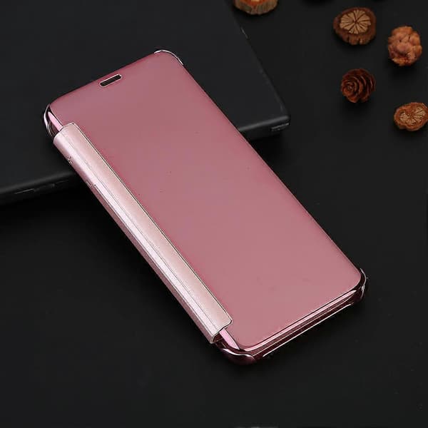 Støtsikker Klar PC Hardt Speil Flip Bakside Telefon Deksel For Samsung Galaxy S8 Rose Gull