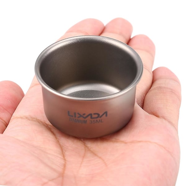 Lixada 35ml Mini Titanium Tekopp Hjemmekontor Utendørs Camping Fottur Kaffe Tekopp Krus 8g