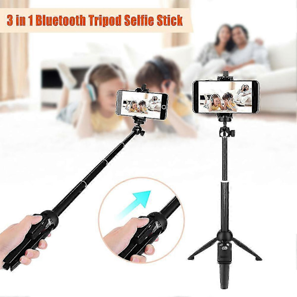 Selfie Stick Stativ Utdragbart Telefonstativ med Trådlös Fjärrkontroll