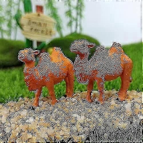 10 stk. Kamelfigurer Håndmalet Kamelfigur Miniature Dyrestatue Vildtlevende Baktrisk Kamel Kamel Dyremodel Bordplade Dyrefigur Ca