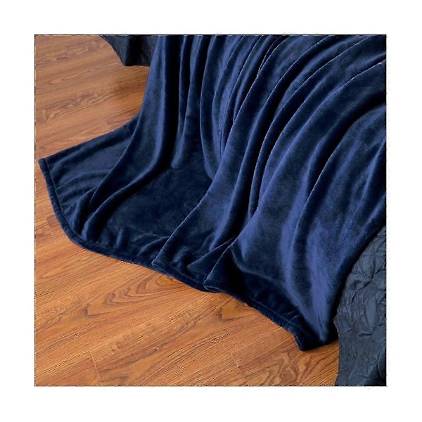 Flannel Tæppe Ensfarvet Tæppe Sofa Rejse Tyndt Maskinvaskbart Flannel Tæppe Blødt og Varmt om Vinteren, Lilla -X