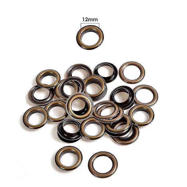 Bebetter 12 mm rustfrie messingøjer, grommets og spændeskiver