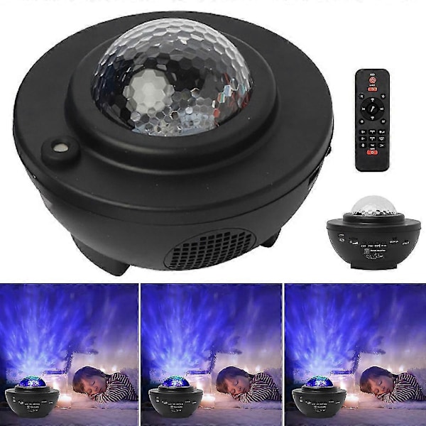 LED Natlampe Lysstyrke Justerbar Musik Stjerne Projektor Lampe Bluetooth Timer