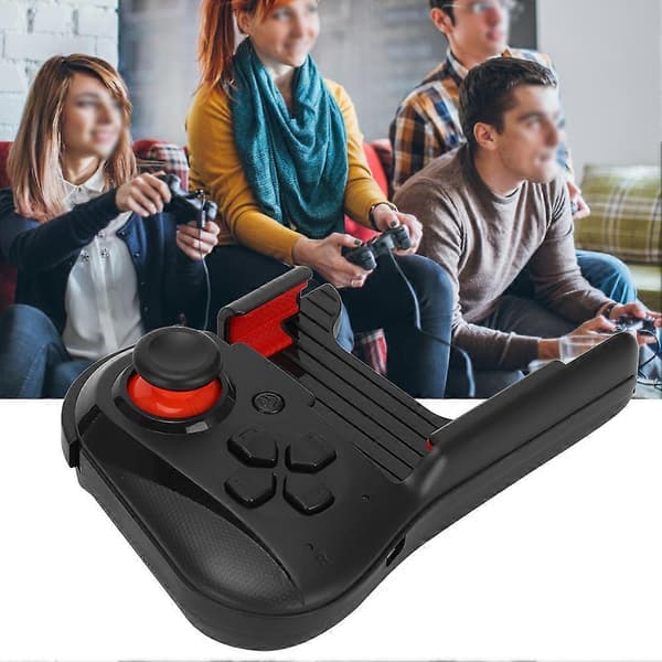 ABS Bærbar Enhånds Trådløs Bluetooth Spilcontroller Gamepad Joystick til Android/IOS Sort